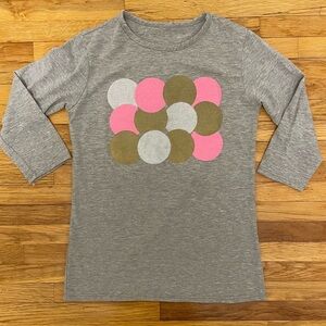 4/$25 Basic Colors Girls Three Quarter Sleeve T-Shirt Size 16 Gray Circle Design